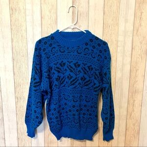 Vintage 1980s Abstract Floral Sweater